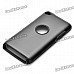 Protective Aluminum Alloy + Silicone Back Case for Ipod Touch 4 - Black