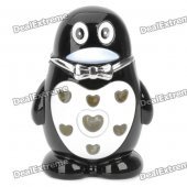Cool QQ Cartoon Style LED Colorful Flashing Light Windproof Gas Lighter - Black + White