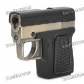 Stylish Cool Gun Style Windproof Gas Lighter with UV Money Detector - Black + Bronze