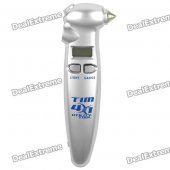 4-in-1 Multi-functional Outdoor 0.8" LCD Digital Tire Pressure Gauge - Silver (1 x CR2032)
