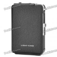 Zinc Alloy Automatic Ejection Cigarette Case w/ Windproof Butane Jet Torch Lighter (Holds 10)