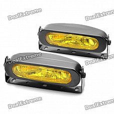 55W 3000K 1000-Lumen 1 x H3 Halogen Bulb Yellow Light Car Fog Lamps - Yellow Lens (DC 9~16V / Pair)