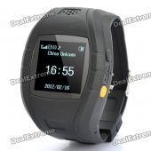 1.4" OLED GSM / GPS Personal Position Tracker Wrist Watch - Black