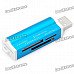 USB 2.0 SD / MS / TF / M2 Card Reader - Blue