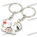 Sweet Lovers Figures Zinc Alloy Keychain - Silver (Pair)