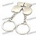 Sweet Lovers Figures Zinc Alloy Keychain - Silver (Pair)