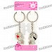 Sweet Lovers Figures Zinc Alloy Keychain - Silver (Pair)