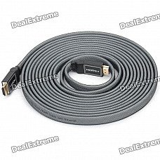 Full HD 1080P 3D HDMI V1.4 Male to Male Flat Connection Cable - Black (5M-Cable Length) Full HD 1080P 3D HDMI V1.4 Male to Male Flat Connection Cable - Black (5M-Cable Length)