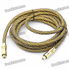24K Gold-Plated Male to Male TOSLINK Digital Fever Optical Fiber Wire Cables - Golden(3M-Cable)