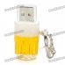 Beer Mug Style USB 2.0 Flash Jump Drive with Key Ring - Yellow (8GB)