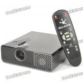 Portable Linux OS Network LED Projector w/ VGA / LAN / Dual USB / WiFi - Black (1.8GHz / DDR II 1GB)