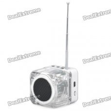 1.4" LCD Mini Music Speaker w USB /TF /FM - Silver