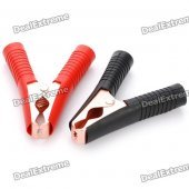 Car 100A Battery Terminal Alligator Crocodile Clamp Clip (Pair)