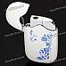Blue and White Porcelain Pattern Metal Butane Lighter - White + Blue