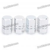 Car Tire Valve Caps - Silver (4-Piece Pack)