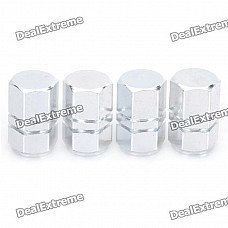 Car Tire Valve Caps - Silver (4-Piece Pack)