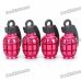 Cool Grenade Shaped Car Tire Valve Caps - Deep Pink (4-Piece Pack)