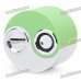 Mini Yin-Yang Style Rechargeable Music Speakers with SD Slot - White + Green Mini Yin-Yang Style Rechargeable Music Speakers with SD Slot - White + Green