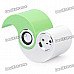 Mini Yin-Yang Style Rechargeable Music Speakers with SD Slot - White + Green Mini Yin-Yang Style Rechargeable Music Speakers with SD Slot - White + Green