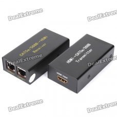 HDMI Extender Transmitter & Receiver Set - Black (Pair) HDMI Extender Transmitter & Receiver Set - Black (Pair)