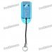 USB 2.0 TF Card Reader w/ Strap - Blue