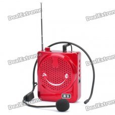 Daile Multi-Function Megaphone Voice Amplifier Music Speaker w/ FM/TF/Microphone - Red (1.5" LED) Daile Multi-Function Megaphone Voice Amplifier Music Speaker w/ FM/TF/Microphone - Red (1.5" LED)