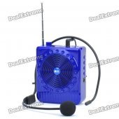 Daile Multi-Function Megaphone Voice Amplifier Music Speaker w/ FM/TF/Microphone - Blue (1.5" LED)
