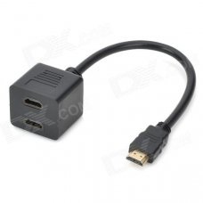 1080P One HDMI Male to Dual HDMI Female Adapter Splitter (25cm-Cable) 1080P One HDMI Male to Dual HDMI Female Adapter Splitter (25cm-Cable)