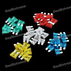 10A / 15A / 20A / 25A / 30A Blade Fuses Set for Car Vehicle (Size M / 50-Piece Pack)