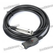 USB Male to XLR Female Microphone Cable - Black (280cm)