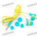 Genuine Kanen E10 Noise Isolation In-Ear Earphone - Blue + Yellow (3.5mm Jack / 120cm Cable)