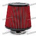 Universal Super Power Flow Stainless Steel Air Filter for Car - Red + Black