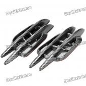 Shark Gills Style Carbon Fiber Air Outlet Car Decorative Sticker - Black (Pair / Size S)