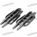 Shark Gills Style Carbon Fiber Air Outlet Car Decorative Sticker - Black (Pair / Size S)