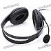 USB Connector Headset Headphone w/ Microphone / Volume Control - Black (180cm-Cable)