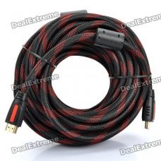 Version 1.3 HD HDMI Male to Male Connection Cable - Red + Black (10m)