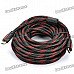 Version 1.3 HD HDMI Male to Male Connection Cable - Red + Black (10m)