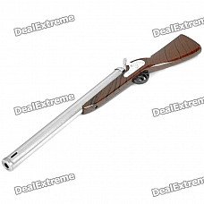 Unique Shotgun Style Butane Lighter - Brown + Silver