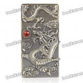 Cool Dragon Pattern Butane Lighter with White 1-LED Light & Money Detector - Bronze (1 x AC3)
