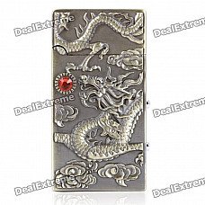 Cool Dragon Pattern Butane Lighter with White 1-LED Light & Money Detector - Bronze (1 x AC3)