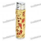 Dragon and Phoenix Pattern Butane Lighter with Red / Blue / Green Flashing Light - Gold (1 x AG3)