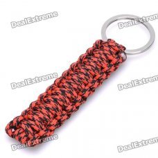 Parachute Rope Lanyard Keychain - Red + Black