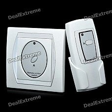 One Way Wireless Remote Control Switch - White + Silver (110~220V)