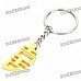Chinese Character Xi (Meaning Happy) Shaped Keychain with Magnet - Silver + Gold (Pair)