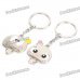 Cute Cartoon Style Couple Lovers Keychain - Silver (Pair)