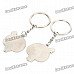 Cute Cartoon Style Couple Lovers Keychain - Silver (Pair)