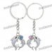 Sweet Dolphin Style Couple Lovers Keychain - Silver (Pair)