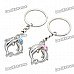 Sweet Dolphin Style Couple Lovers Keychain - Silver (Pair)