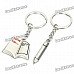 Creative Love Letter & Pen Style Couple Lovers Keychain - Silver (Pair)