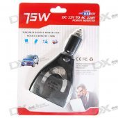 75W 220V-AC Car Compact Power Inverter with USB Port
